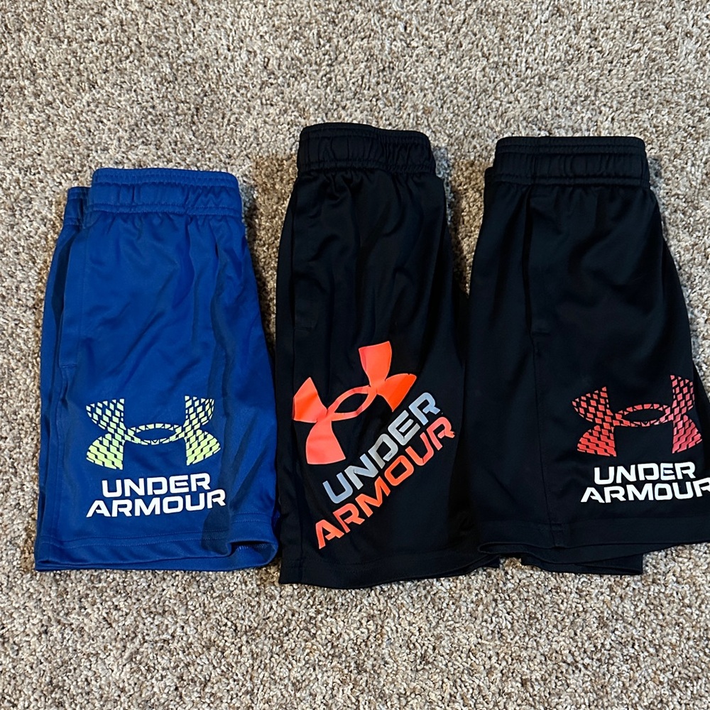 Under Armour Athletic Shorts - Blue, Black, and Orange